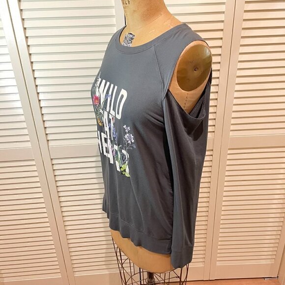 EXPRESS Women's Long Sleeve Cold Shoulder Top Size L - Picture 2 of 8